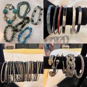 Collection of fashion jewelry bracelets